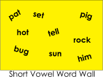 short vowel word wall