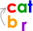 color letters to spell cat, rat, and bat