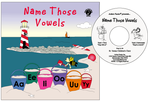 Name Those Vowels front cover with CD